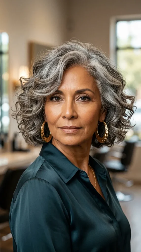 Bob with Loose Curls and Volume
