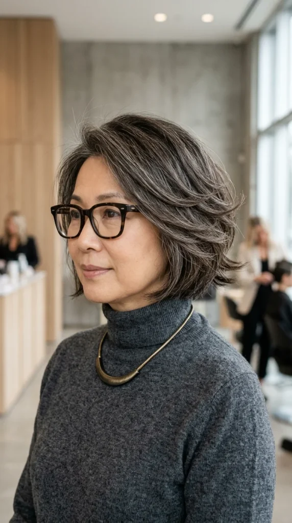 Butterfly Bob for Mature Hair