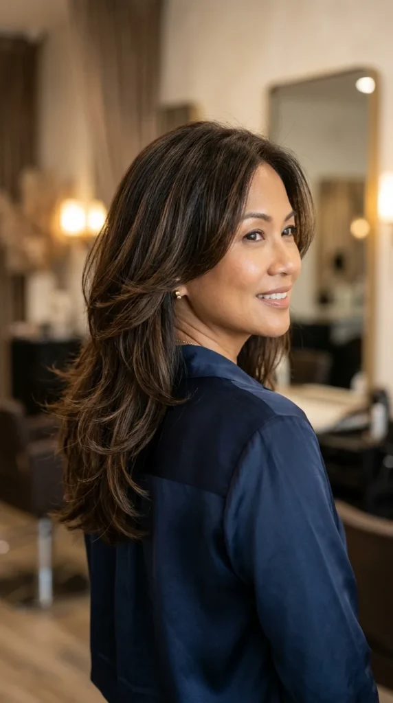 Butterfly Haircut for Medium-Length Hair and Round Face