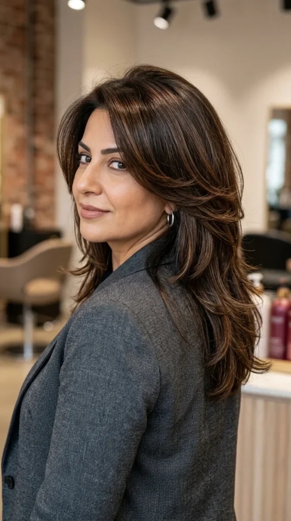 Butterfly Haircut for Plus-Size Women with Round Faces