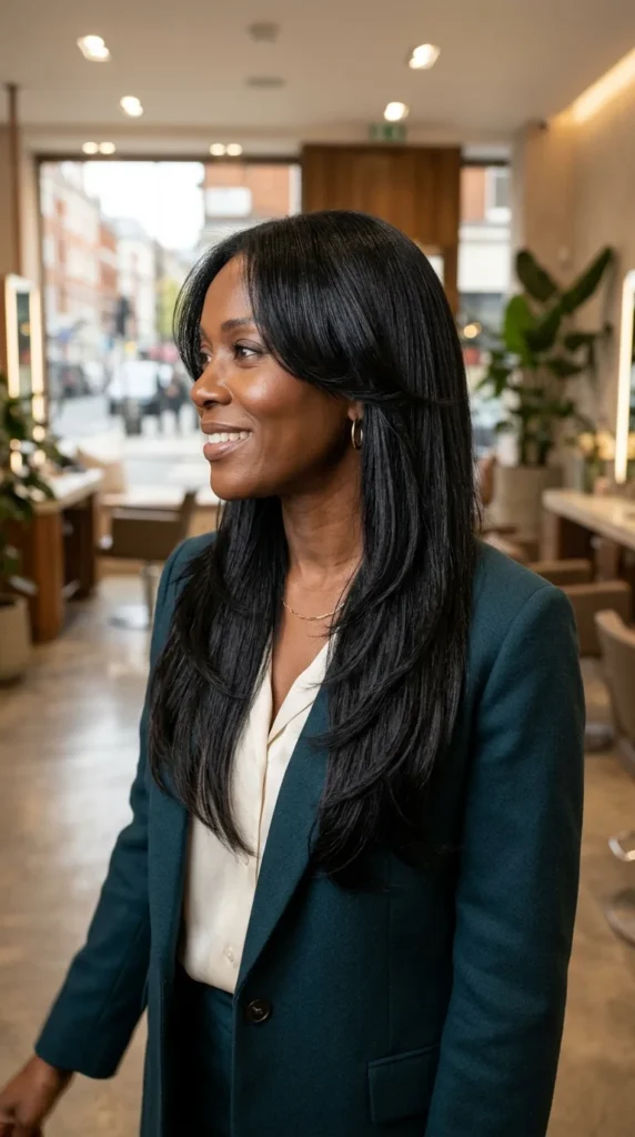 Butterfly Haircut on Straight Hair for a Slimmer Look