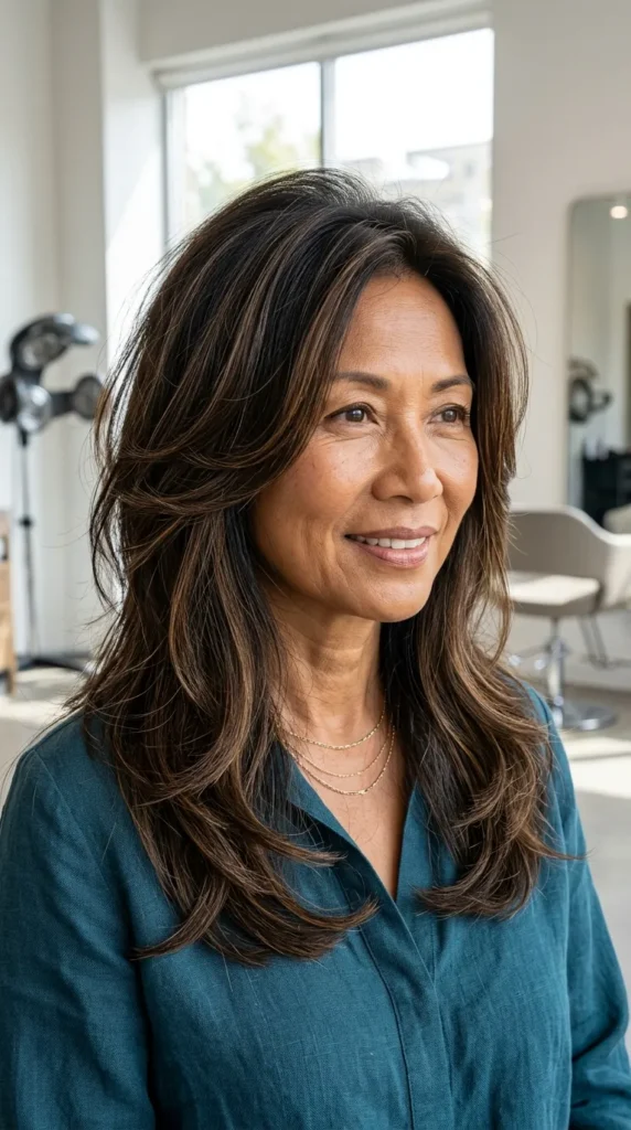 Butterfly Haircut with Crown Layers