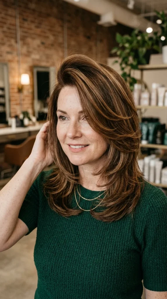 Butterfly Haircut with Deep Side Part