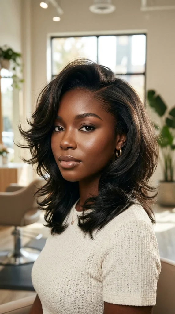 Butterfly Haircut with Deep Side Part for Instant Volume