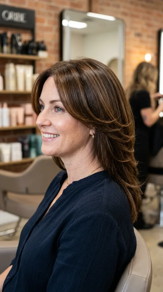 Butterfly Haircut with Glossy Glass Hair Finish