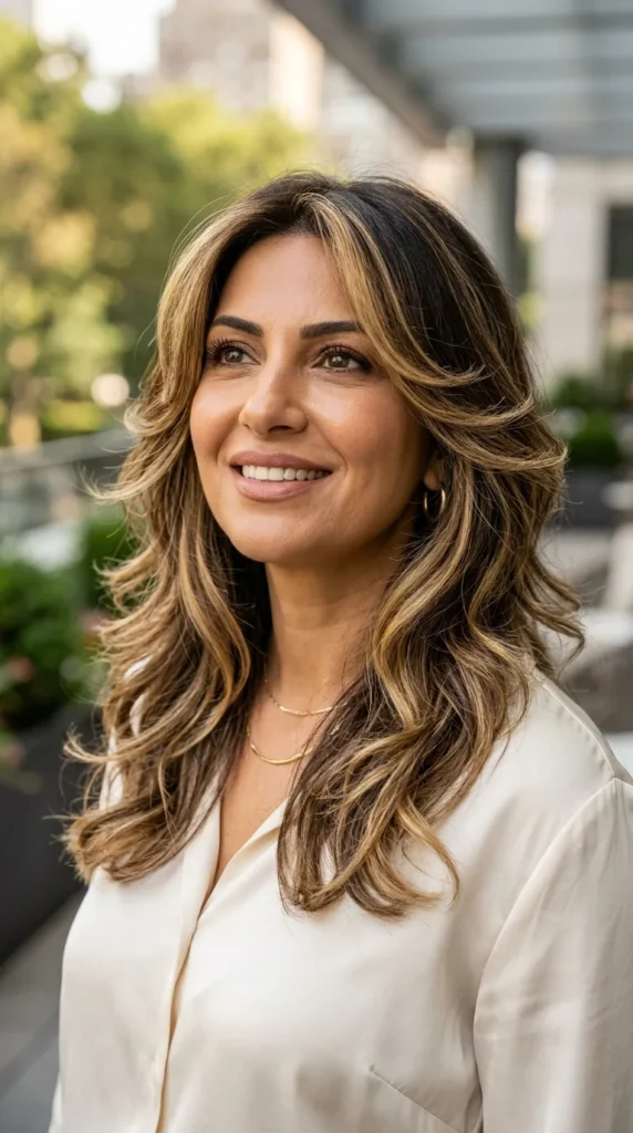 Butterfly Haircut with Honey Blonde Highlights