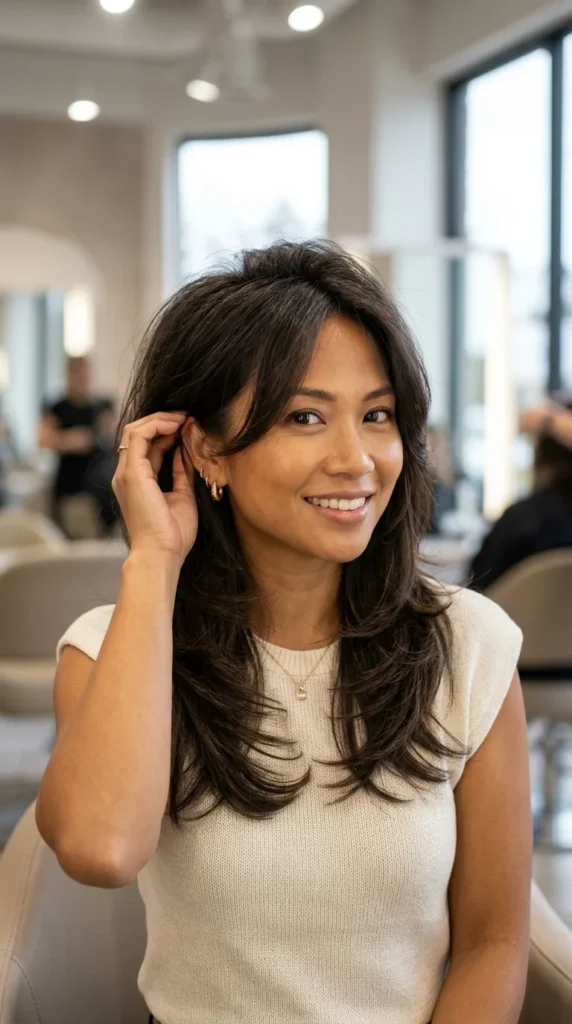 Butterfly Haircut with Layered Volume at the Crown