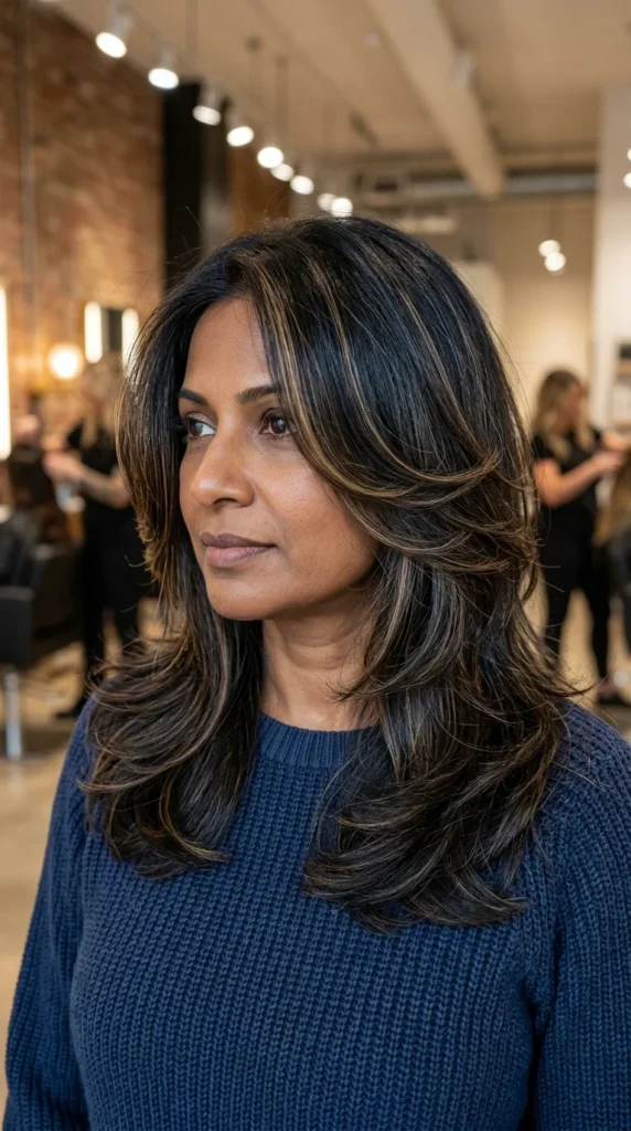 Butterfly Haircut with Light Face-Framing Highlights