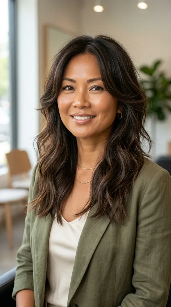 Butterfly Haircut with Loose Beach Waves