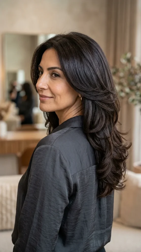 Butterfly Haircut with Rich Brunette Tones