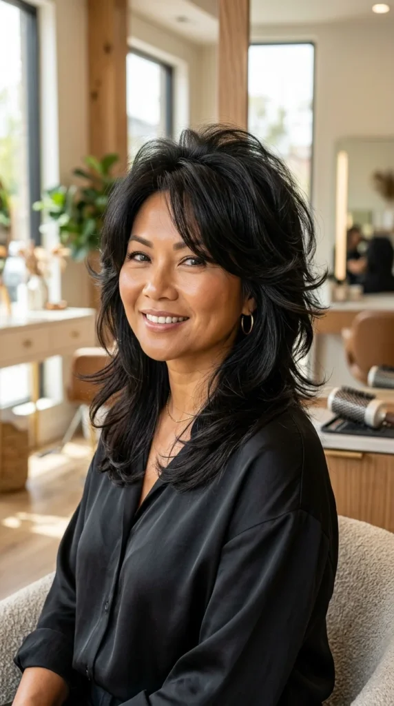 Butterfly Haircut with Shorter Crown Layers for Lift
