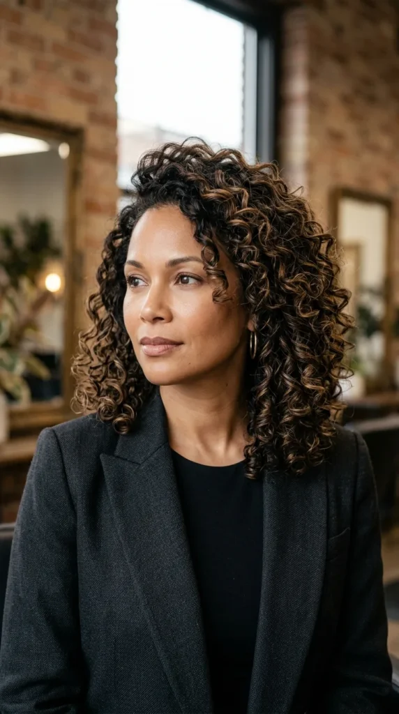 Curly Butterfly Haircut Without Bangs