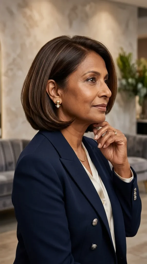 Elegant Bob with Tucked Ends