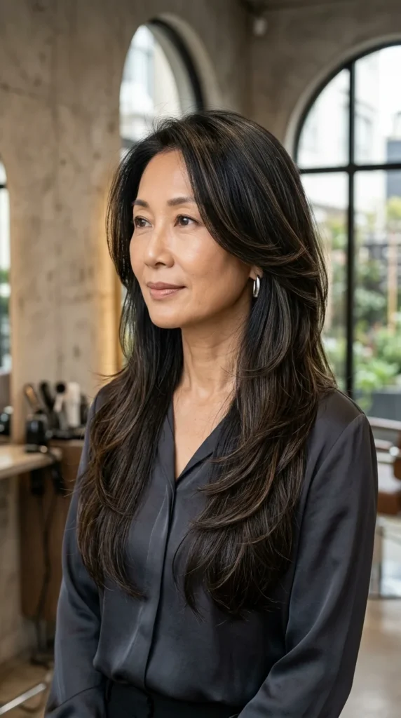 Extra Long Butterfly Haircut for Oval Face