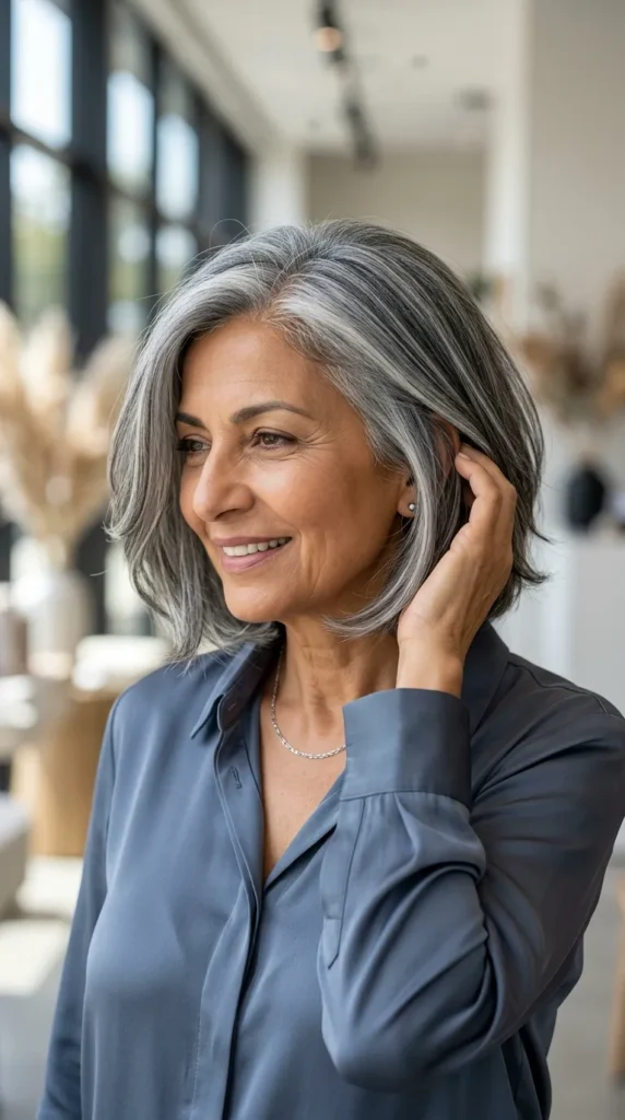 Gray Balayage Bob