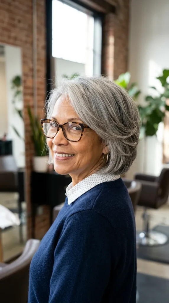 Layered Bob with Glasses-Friendly Shape