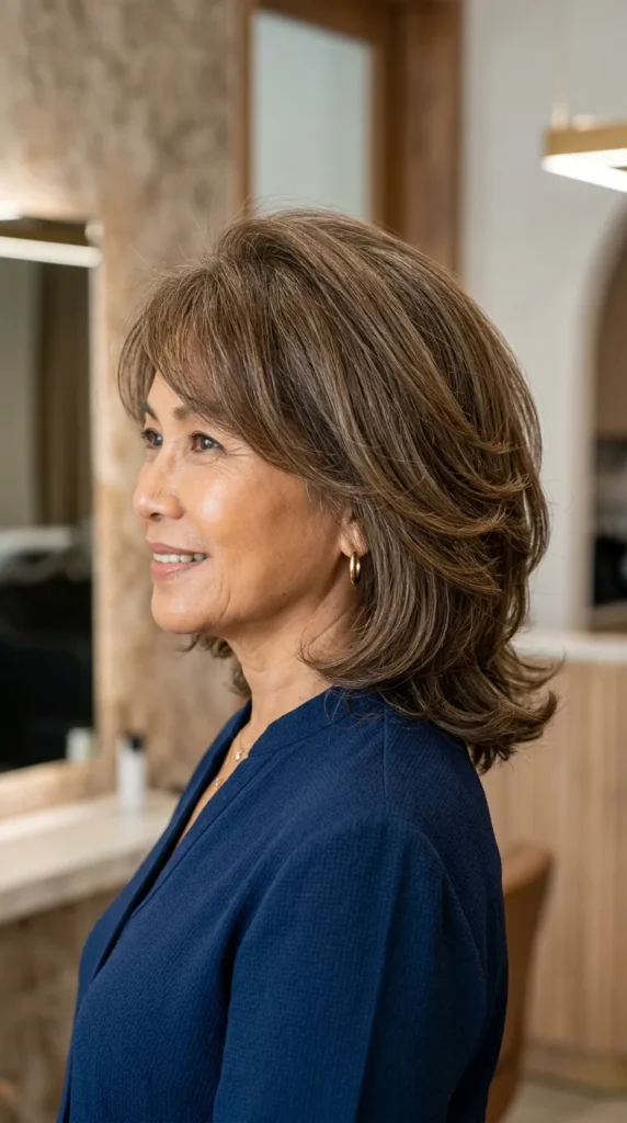 Layered Bob with Volume for Round Faces