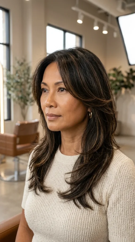 Long Butterfly Haircut with Face-Framing Layers