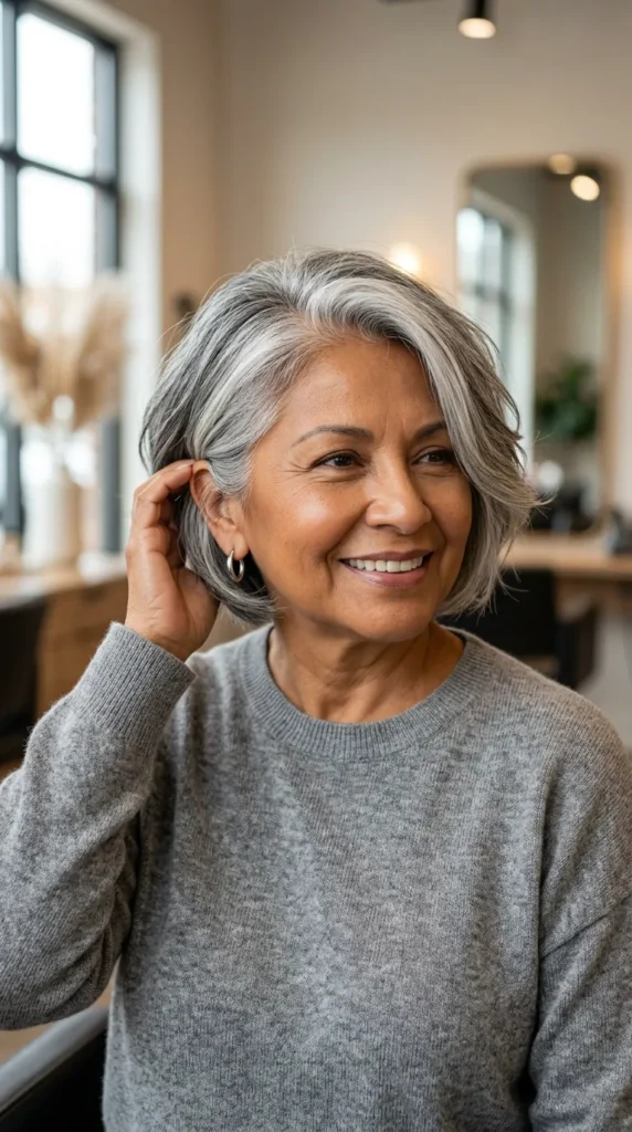 Natural Gray Textured Bob