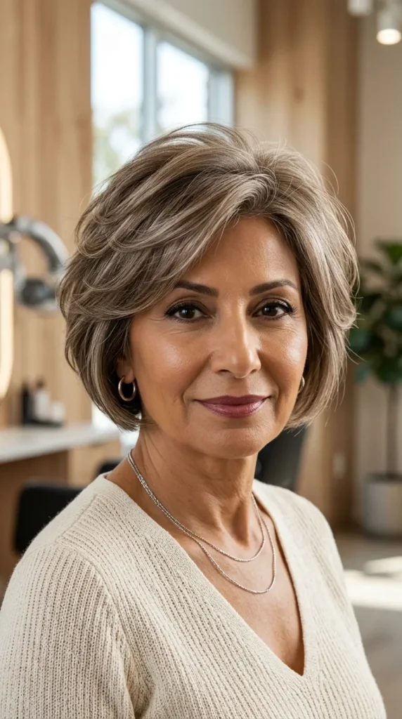 Short Bob with Feathered Crown