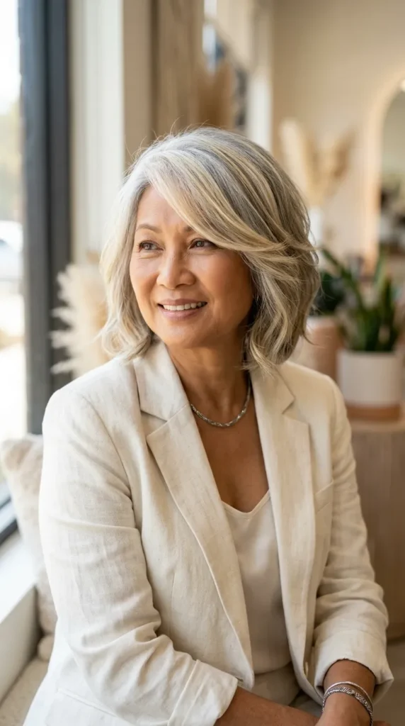 Silver Blonde Bob with Layers