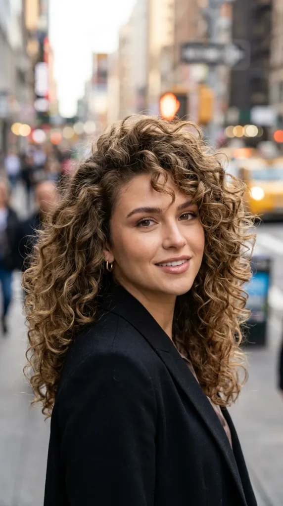 90s-Inspired Layered Curly Hair