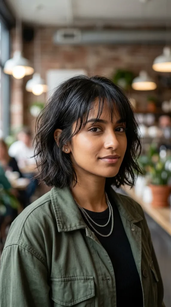 Air Bangs for Thin Hair with Layered Bob