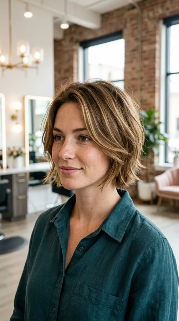 Air-Dried Short Layered Haircut for Easy Styling