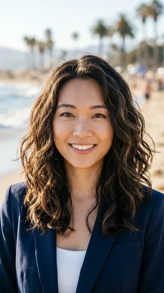 Air-Dried Textured Hair for Oval Face