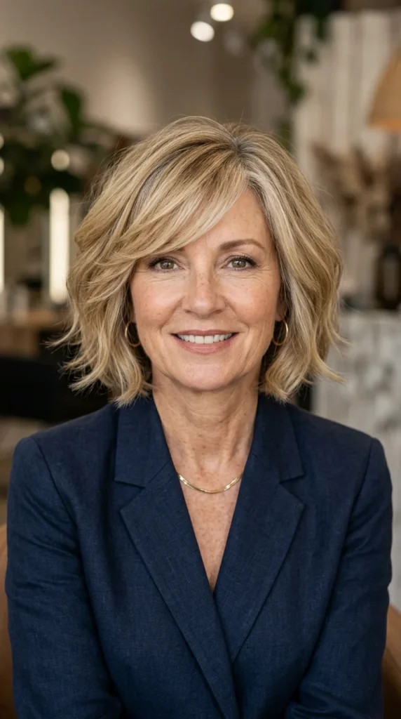 Airy Bob with Side-Swept Bangs