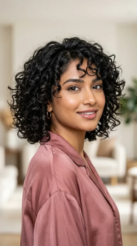 Airy Curly Bob with Lightweight Layers