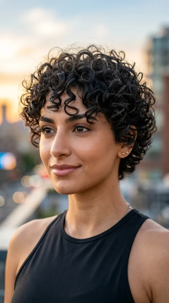 Airy Curly Pixie Cut