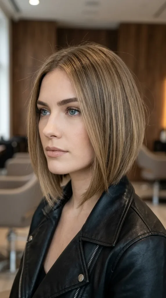 Angled Bob for Oval Face Definition