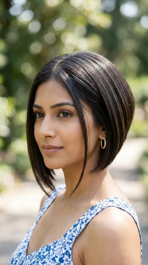 Angled Bob for Thin Hair Women