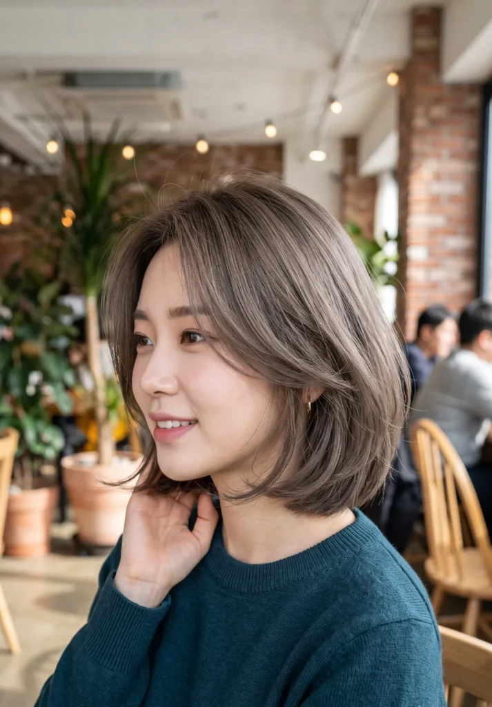 Ash Brown Korean Layered Bob