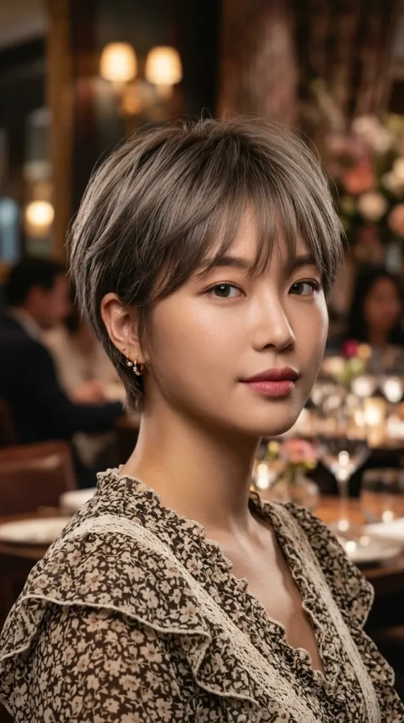 Ash Brown Korean Pixie
