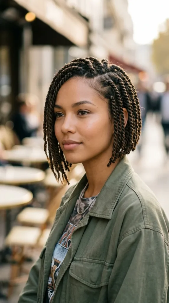 Asymmetrical Bob for Oval Face Twist