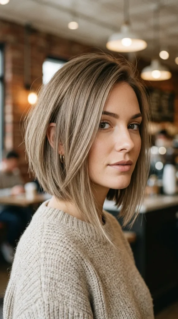 Asymmetrical Bob for Thin Hair Women