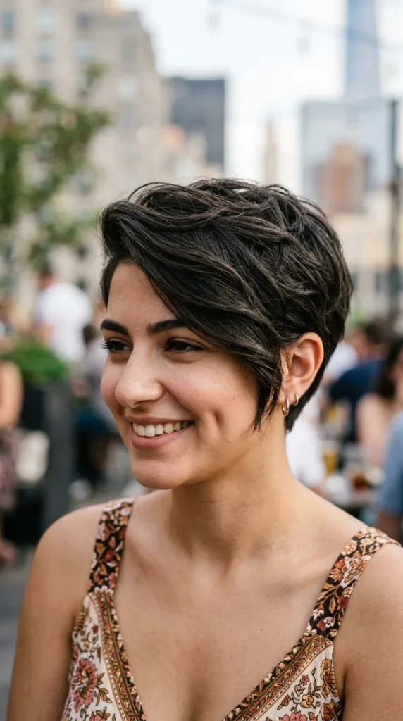 Asymmetrical Pixie for Oval Face