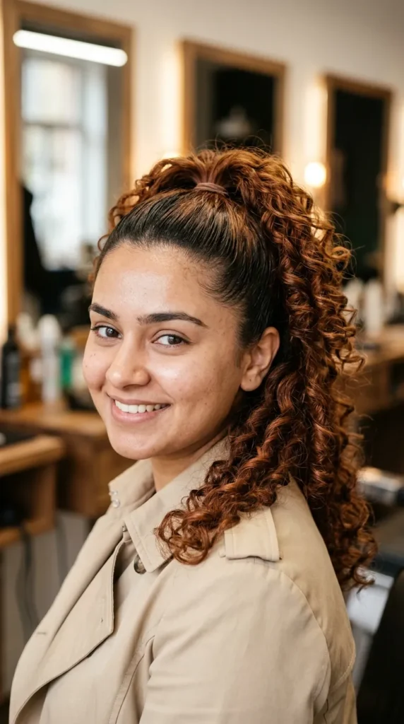 Auburn Curly Ponytail