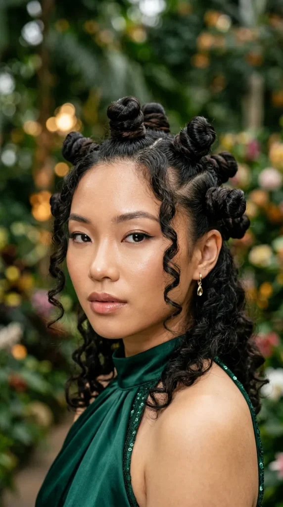 Bantu Knots with Loose Curls