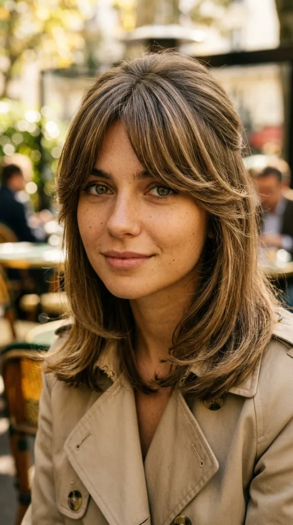 Bardot Curtain Bangs for Oval Face