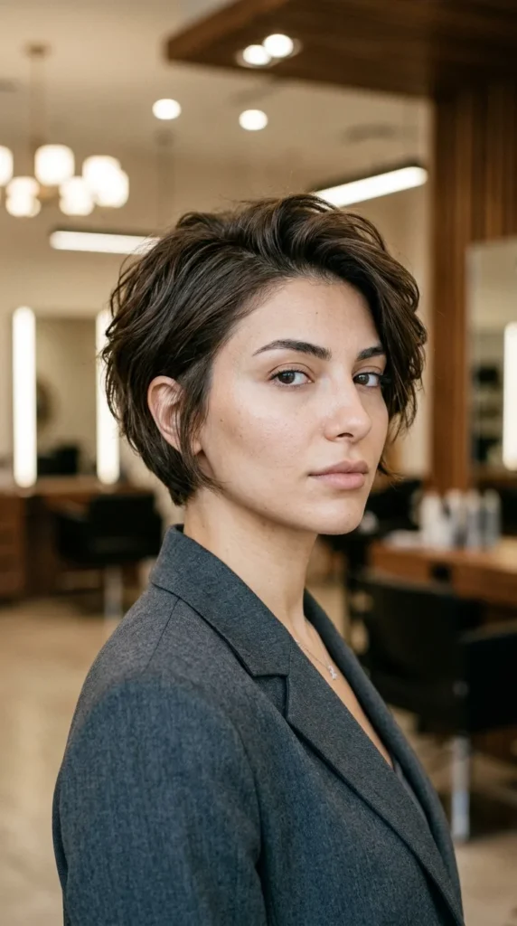 Bixie Cut for Oval Face