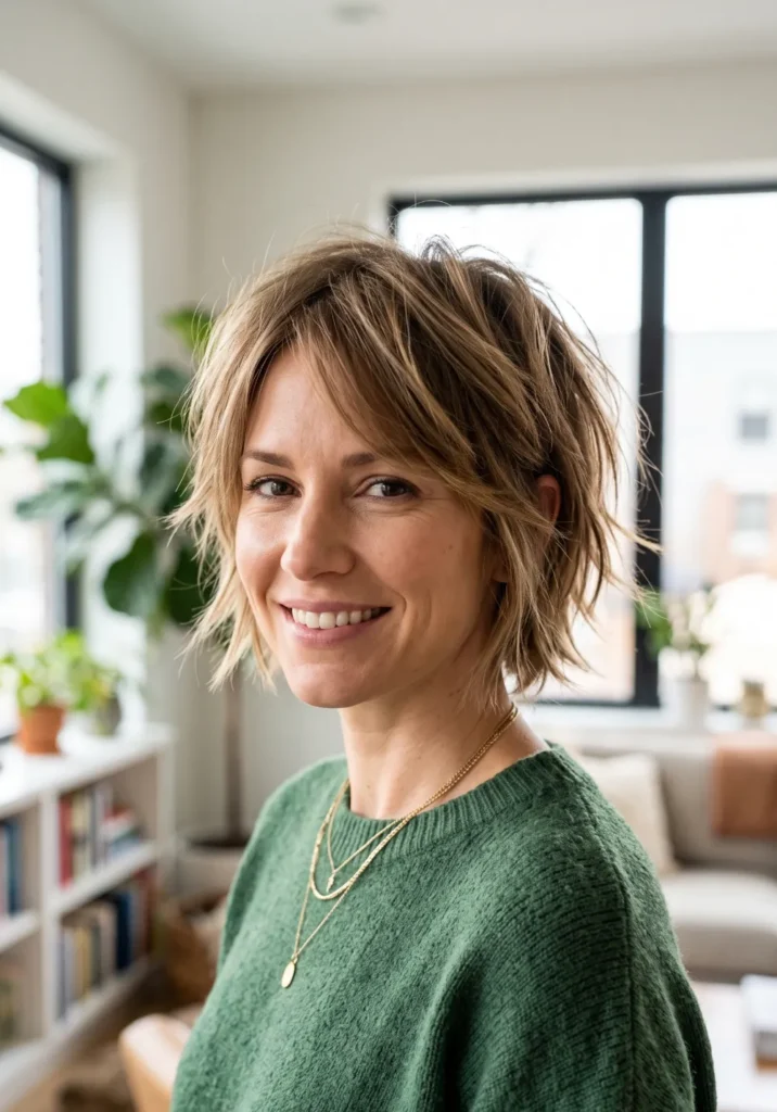 Bixie Cut with Choppy Layers for Thin Hair