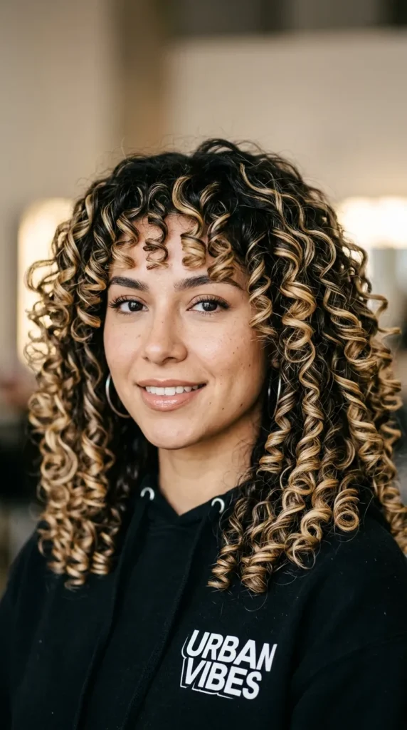 Blonde Ribbon Curly Layers