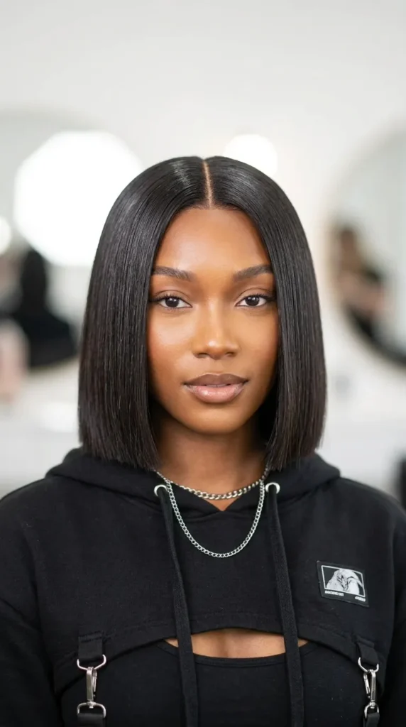 Blunt Bob with Center Part