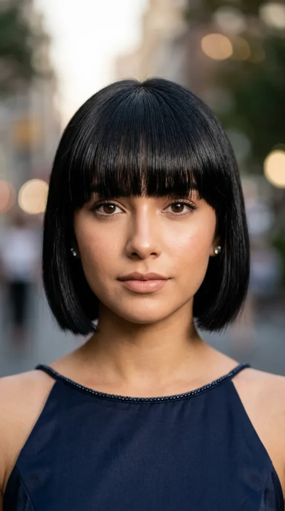Blunt Italian Bob with Full Fringe