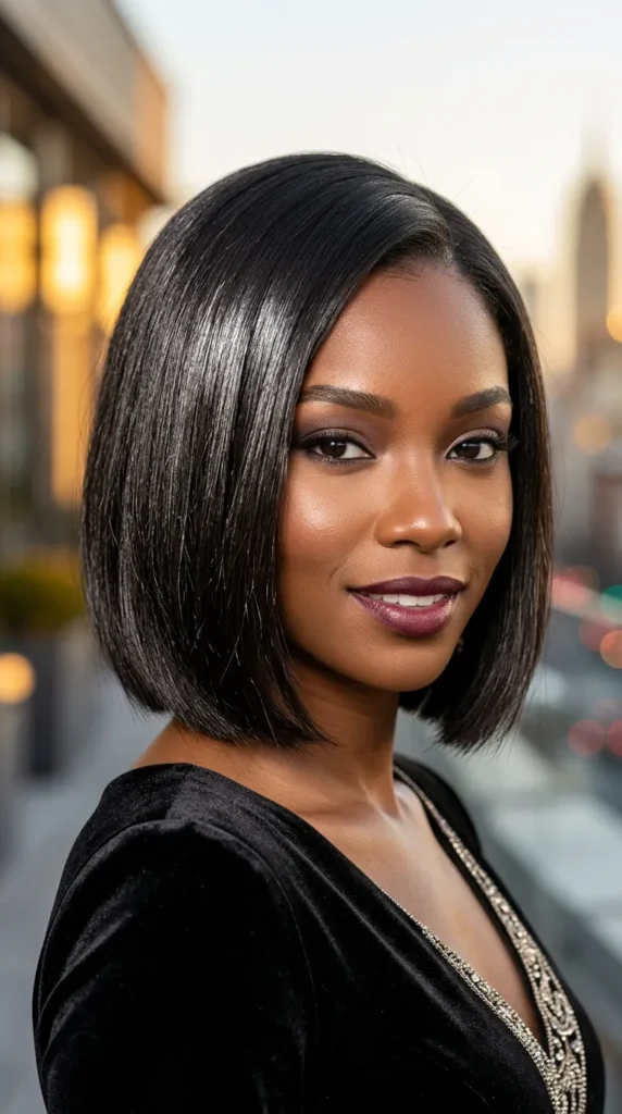 Bob for Thin Hair with Glossy Finish