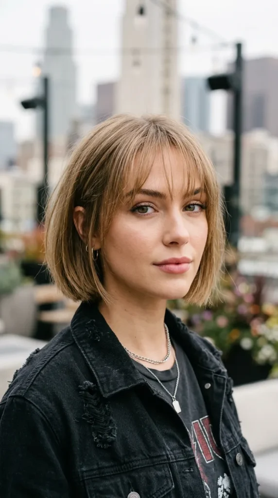 Bob with Korean See-Through Bangs