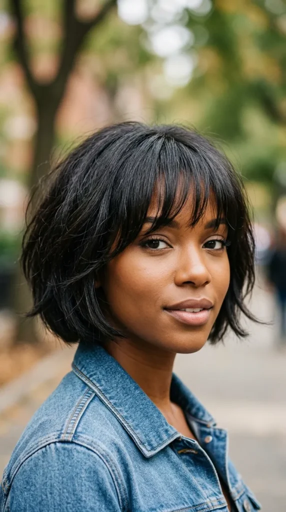Bob with Side Bangs for Thin Hair